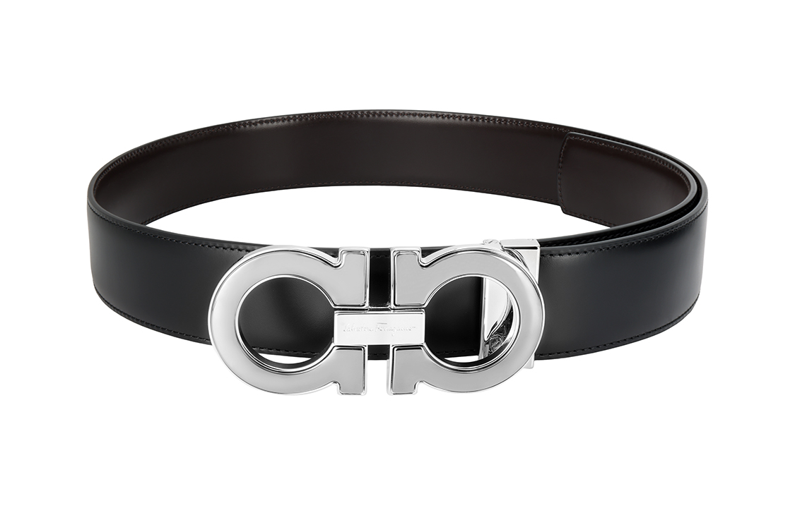 Lookbook FERRAGAMO 黑色皮带，标志扣，宽度4厘米 679494-0645904