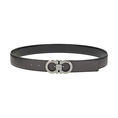 Ferragamo Black Leather Belt with Smooth Buckle 3.5cm 679535-749912
