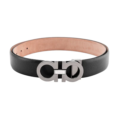 FERRAGAMO Black Leather Buckle Belt 3.5CM 679493-0671453