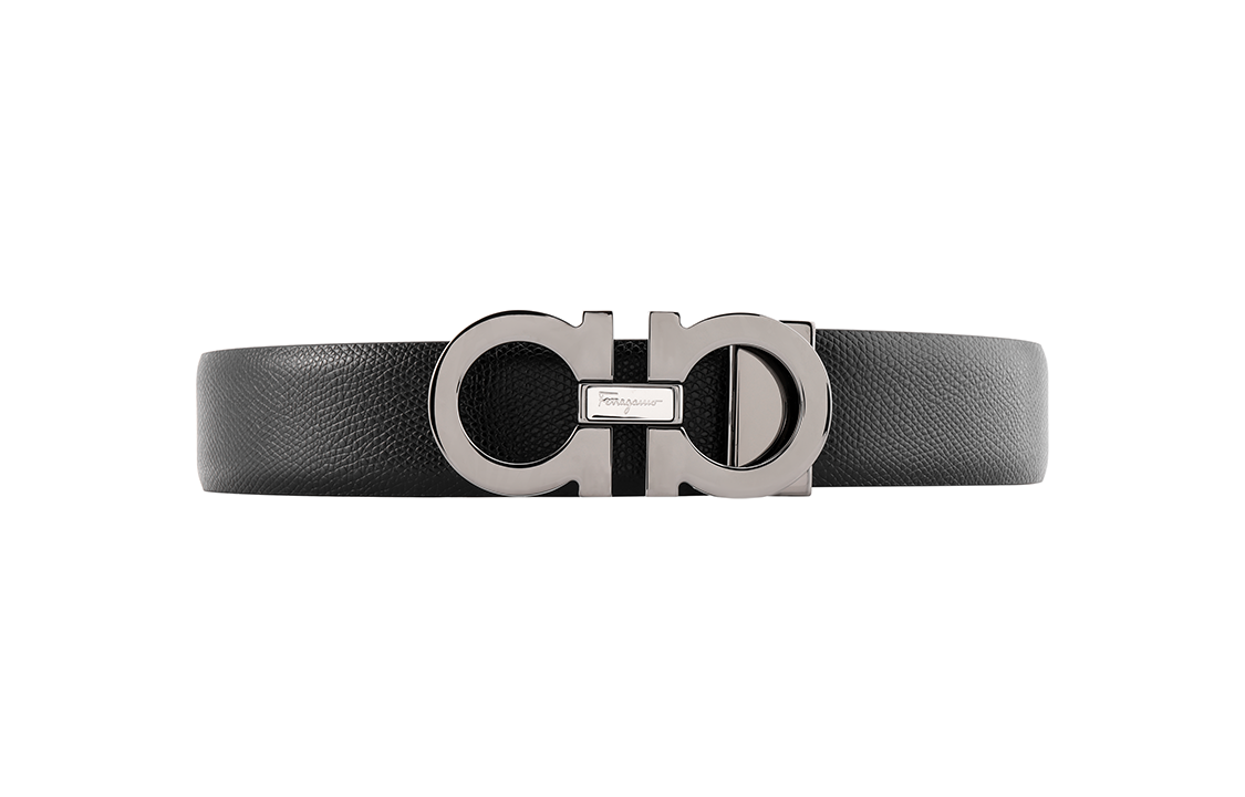 Lookbook FERRAGAMO Black Leather Buckle Belt 3.5CM 679493-0671453