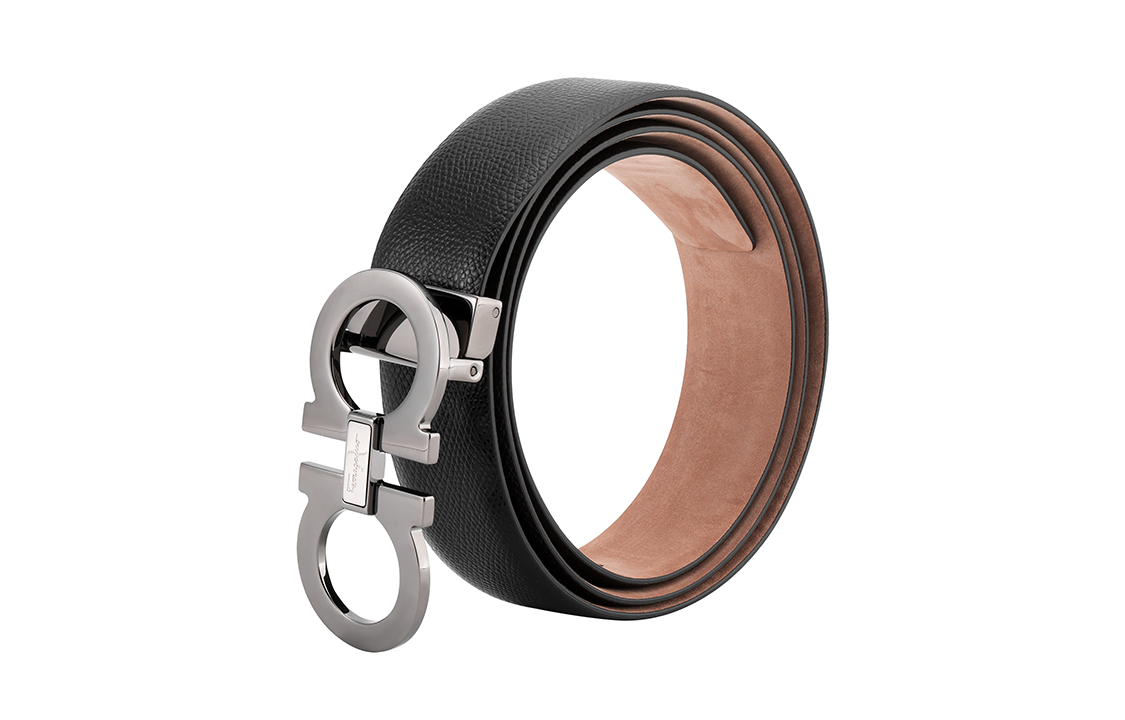 Shop FERRAGAMO Black Leather Buckle Belt 3.5CM 679493-0671453