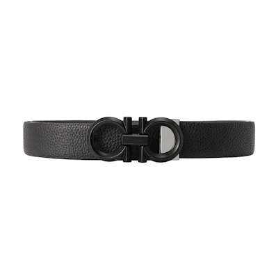 Ferragamo Black Leather Reversible Belt, Smooth Finish, 3.5cm Width. 679939-0694745