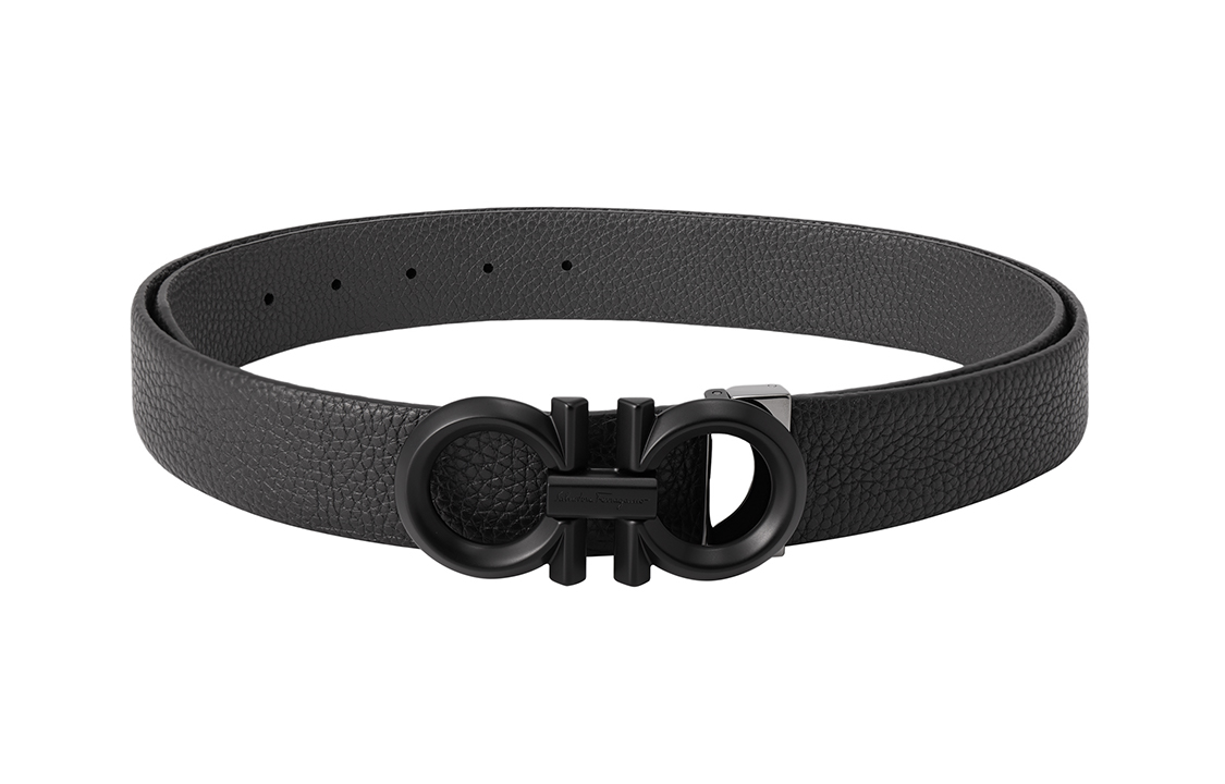 Lookbook Cinturón Reversible Ferragamo Negro de Cuero, Acabado Liso, 3.5cm de Ancho. 679939-0694745