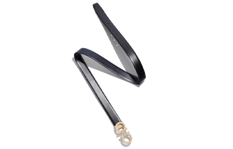 Ferragamo Black Leather Reversible Belt with Gold Gancini Buckle 3.5cm 67A166-0725453 圖 3