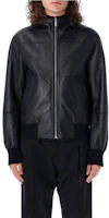 FERRAGAMO Black Solid Color Stand Collar Long Sleeve Jacket 142121764373-177 FERRAGAMO Black Solid Color Stand Collar Long Sleeve Jacket 142121764373-177