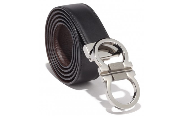 Ferragamo Brown Black Leather Belt 3cm Wide with Horsebit Buckle 678648-444078 圖 3