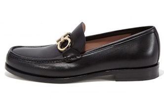 FERRAGAMO Business Casual Leather Shoes 'Double Gancini Black' 0712557 FERRAGAMO Business Casual Leather Shoes 'Double Gancini Black' 0712557