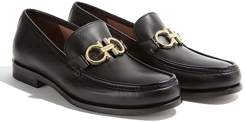 FERRAGAMO Business Casual Leather Shoes 'Double Gancini Black' 0712557 Order FERRAGAMO Business Casual Leather Shoes 'Double Gancini Black' 0712557