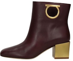 FERRAGAMO Calfskin Ankle Boots 'Brown Red' 01N690-693057 FERRAGAMO Calfskin Ankle Boots 'Brown Red' 01N690-693057