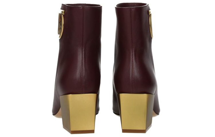 FERRAGAMO Calfskin Ankle Boots 'Brown Red' 圖 6