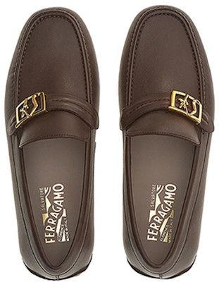 FERREGAMO Kasut Mocasin Kulit Lembu dengan Gesper Emas SF 'Coklat Muda' 020376-746363 Lookbook FERREGAMO Kasut Mocasin Kulit Lembu dengan Gesper Emas SF 'Coklat Muda' 020376-746363