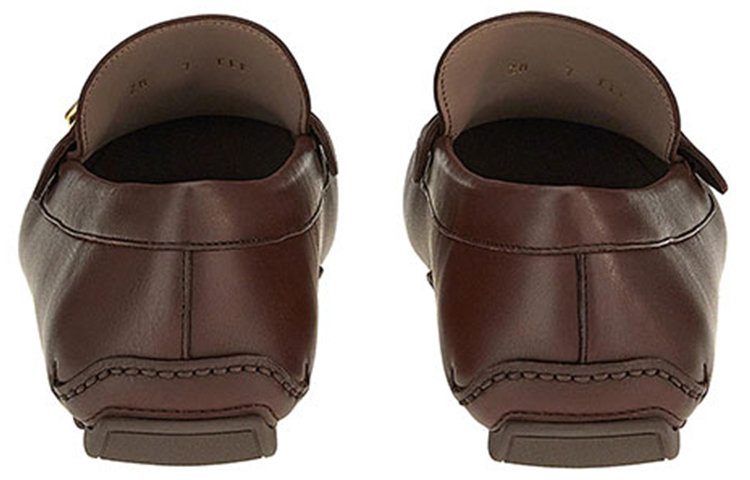 Shop 菲拉格慕金扣小牛皮莫卡辛鞋 '浅棕色' 020376-746363