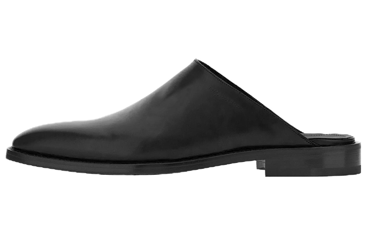 FERRAGAMO Calfskin Suede Square Toe Fashion Slide 'Black'