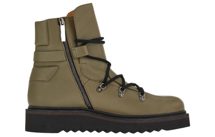 FERRAGAMO Calfskin Zip-Up Outdoor Boot 'Beige' 圖 2