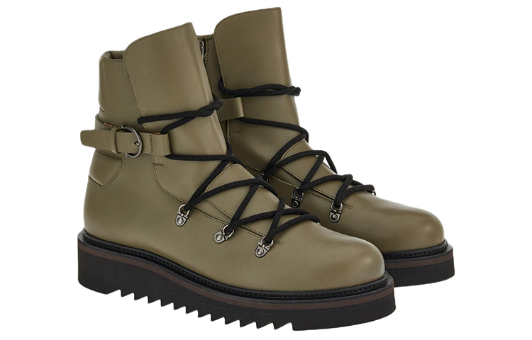 FERRAGAMO Calfskin Zip-Up Outdoor Boot 'Beige' 圖 3