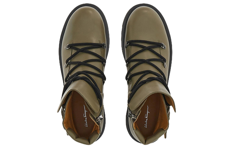 FERRAGAMO Calfskin Zip-Up Outdoor Boot 'Beige' 圖 4