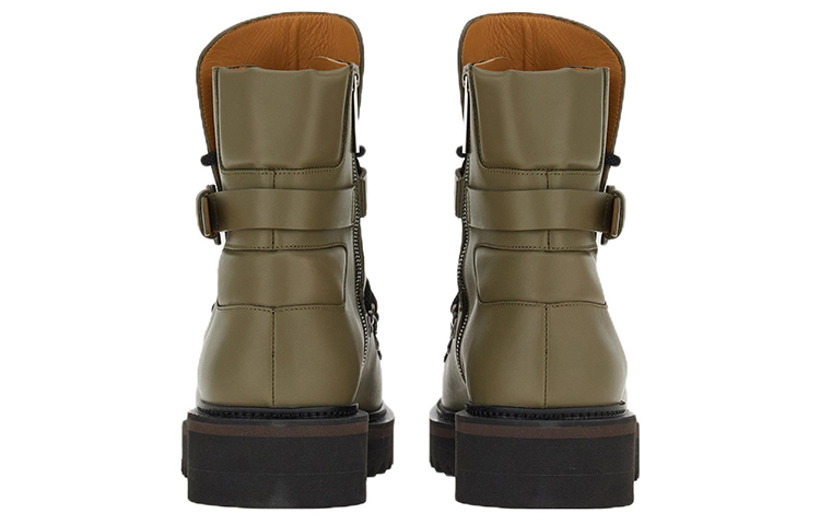 FERRAGAMO Calfskin Zip-Up Outdoor Boot 'Beige' 圖 5