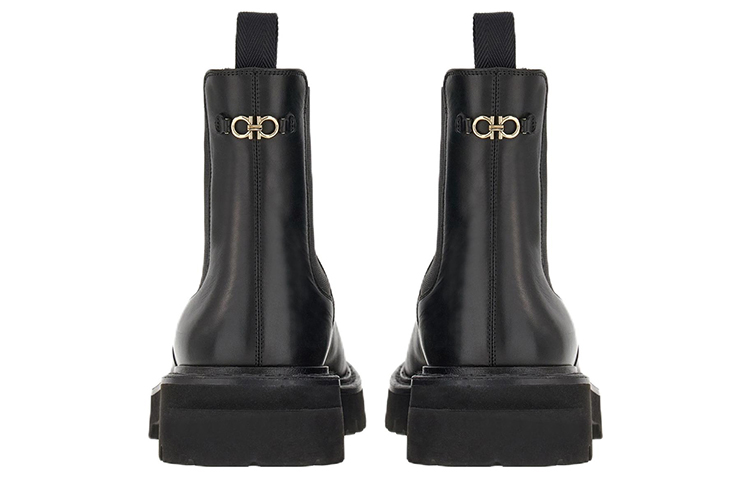 Shop フェラガモ チェルシーブーツ (カーフスキン ブラック) 021224-758197