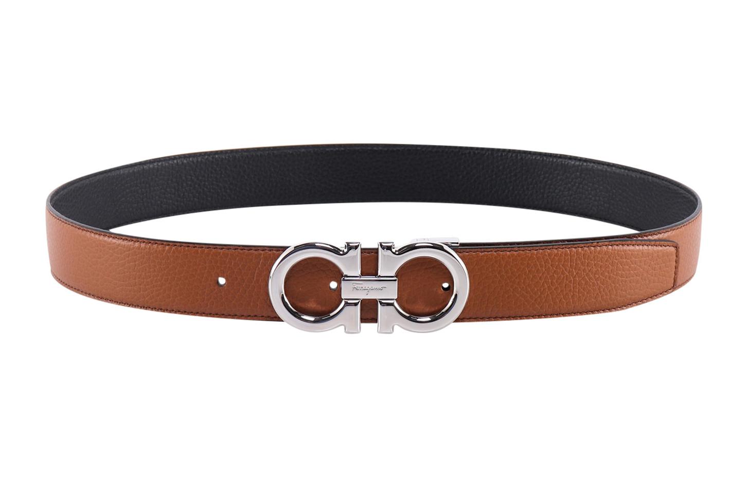 FERRAGAMO Classic Leather Belt  Brown 3.5cm 679710743750