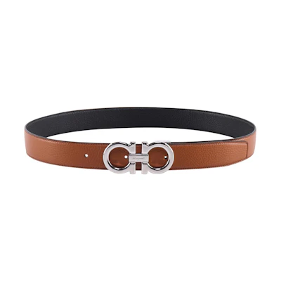 FERRAGAMO Classic Leather Belt Brown 3.5cm 679710743750