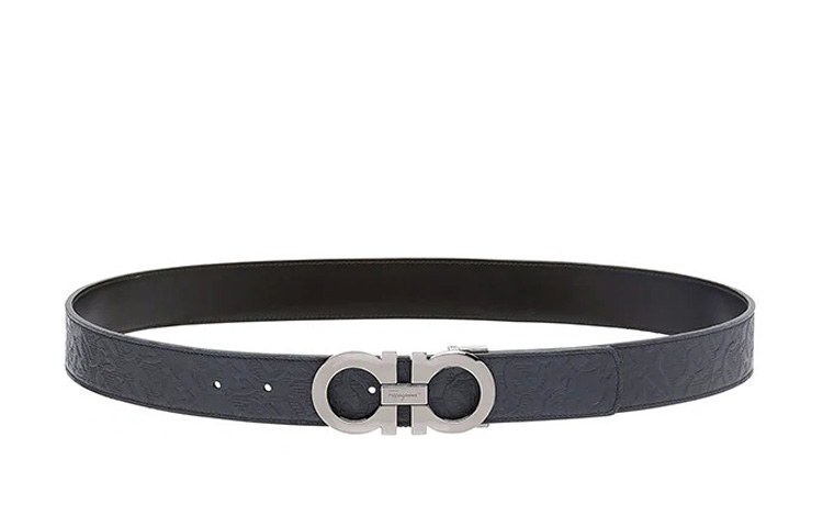 Ferragamo Classic Leather Belt Blue Black 3.5cm Width 675542—0735830 圖 3
