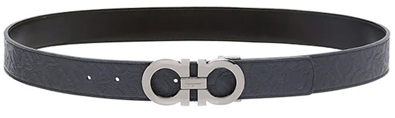 Ferragamo 经典蓝黑色皮带 3.5厘米宽 675542—0735830 Lookbook Ferragamo 经典蓝黑色皮带 3.5厘米宽 675542—0735830