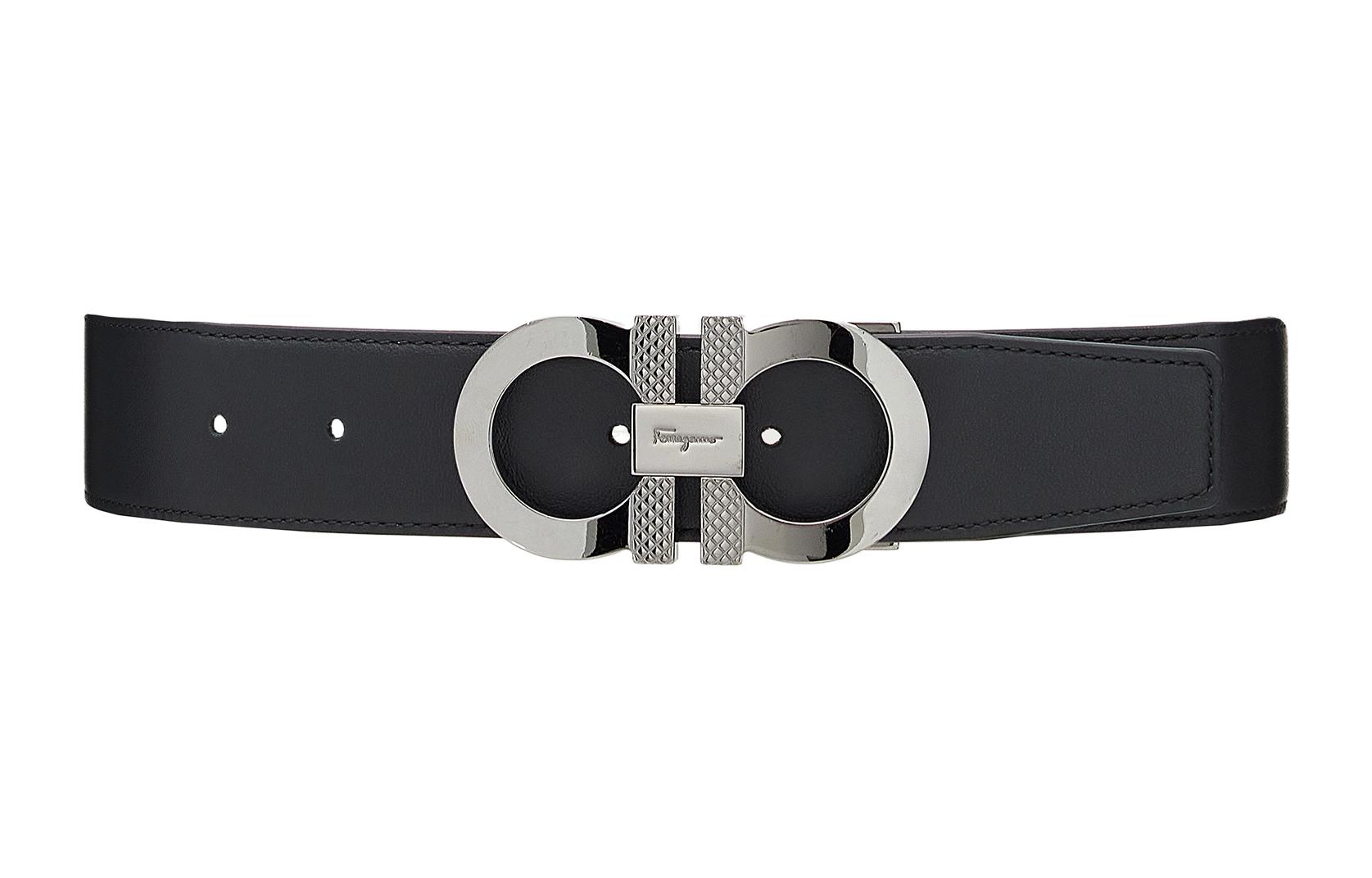 FERRAGAMO Classic Logo Smooth Buckle  Belt 3.5cm Wide. 670084-0750184