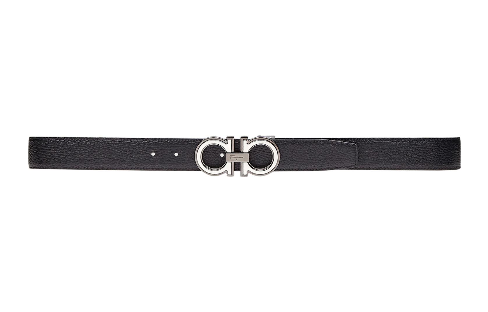 FERRAGAMO Classic Logo Smooth Buckle Leather Belt for Men, Width 3.5cm. 67A254-0734227