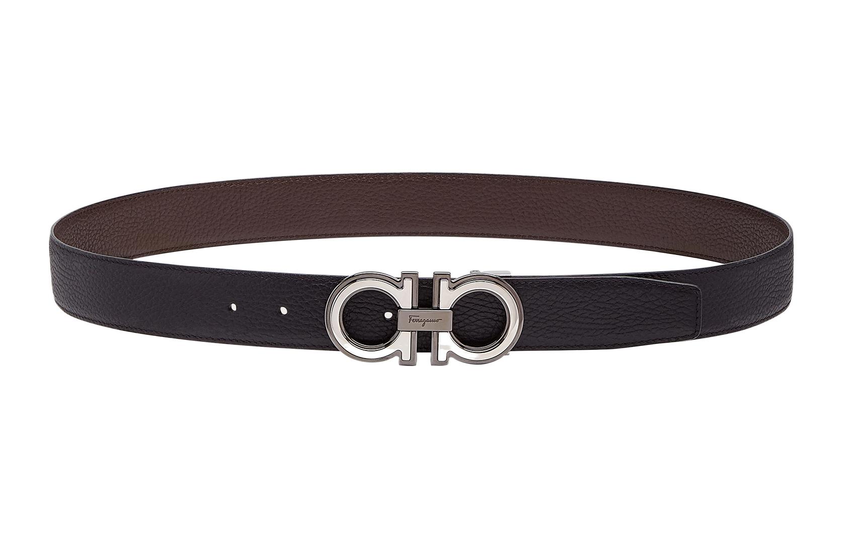 FERRAGAMO Classic Logo Smooth Buckle Leather Belt for Men, Width 3.5cm. 67A254-0734227 圖 3