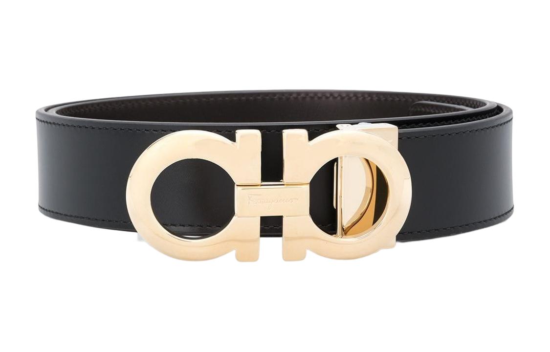 Order FERRAGAMO 经典简约光滑扣头黑色皮带 3.4厘米款式 0 586940675542047