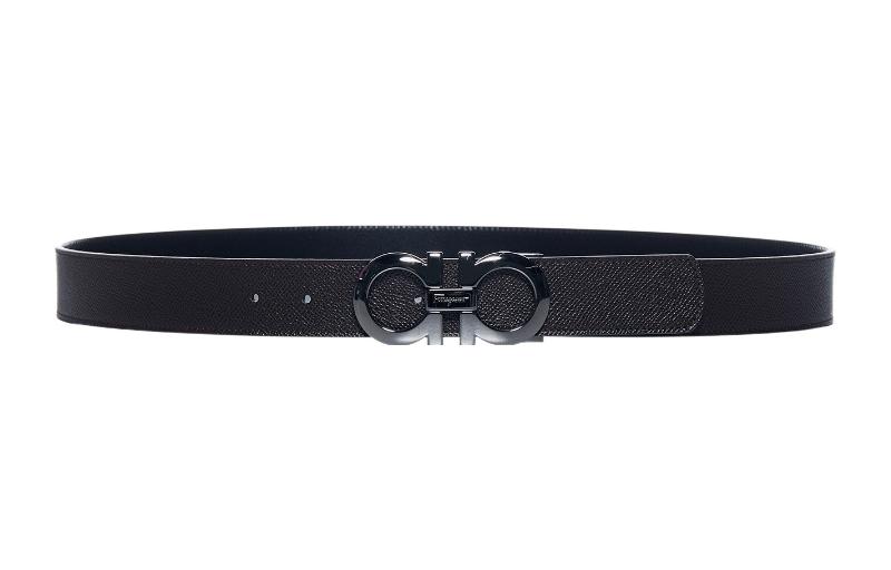 FERRAGAMO Classic Solid Smooth Buckle Leather Belt for Men - 3.5cm Width. 675542DOUBLEADJUS689112 圖 3