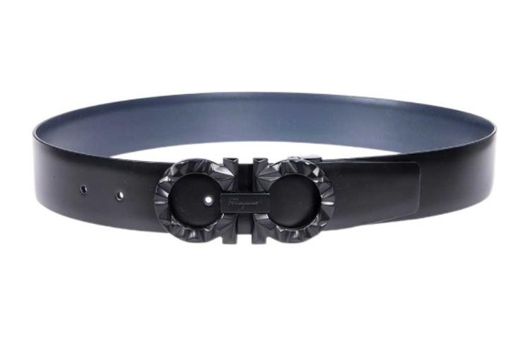 Ferragamo Double-Sided Smooth Buckle Leather Belt Black - 670193759212