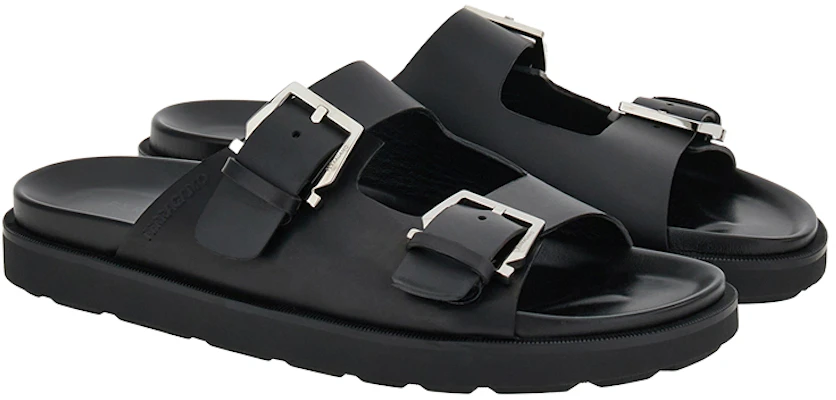 FERRAGAMO Selipar Gesper Double Gancini 'Hitam' 021745-765031 Order FERRAGAMO Selipar Gesper Double Gancini 'Hitam' 021745-765031