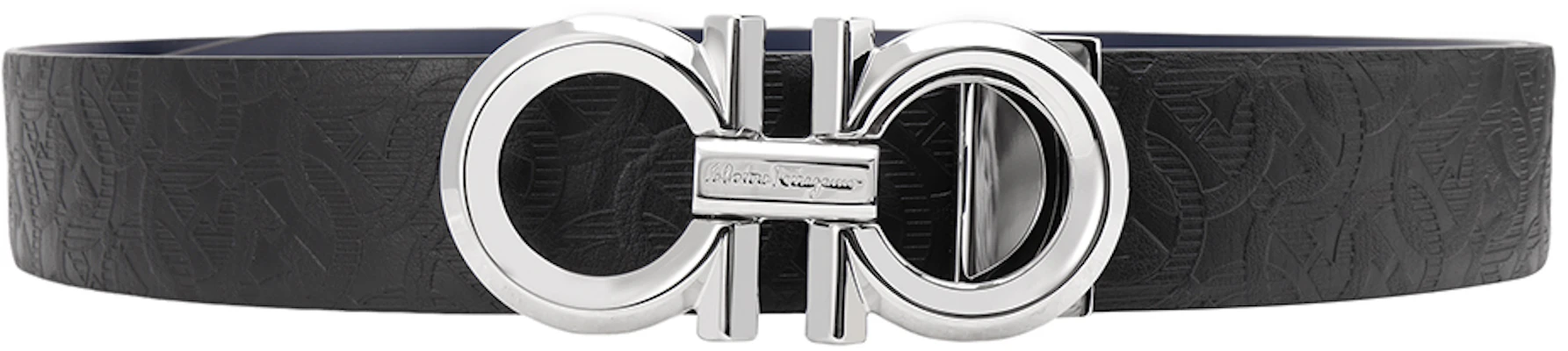 Ferragamo 男士压纹Gancini可调节皮带 - 宽3.5cm 679939-0746527 Shop Ferragamo 男士压纹Gancini可调节皮带 - 宽3.5cm 679939-0746527