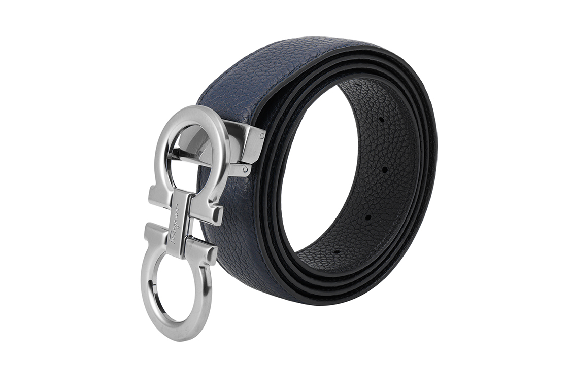 Ferragamo Embossed Gancini Adjustable Leather Belt for Men - 3.5cm Wide. 679939-0746527 圖 6