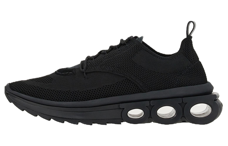 FERRAGAMO Fabric Matte Leather Sneaker 'Black' 021285-760649