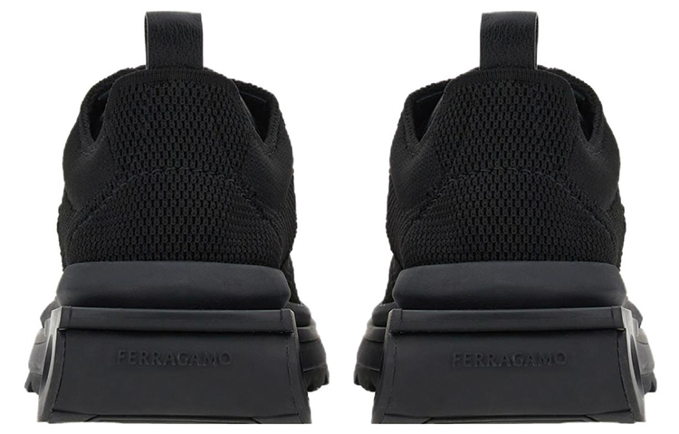 Shop Zapatillas FERRAGAMO de Tela y Cuero Mate 'Negro' 021285-760649