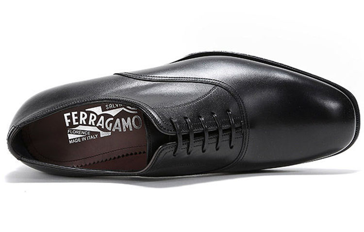 FERRAGAMO Fashion Casual Leather Sneakers 'Black' 圖 4