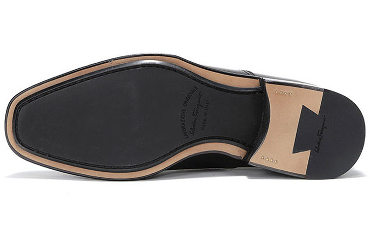 FERRAGAMO Fashion Casual Leather Sneakers 'Black' 圖 6