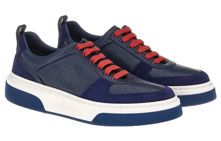FERRAGAMO Fashion Sneakers 'Blue Leather' 圖 2