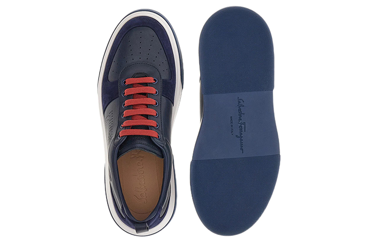 FERRAGAMO Fashion Sneakers 'Blue Leather' 圖 5