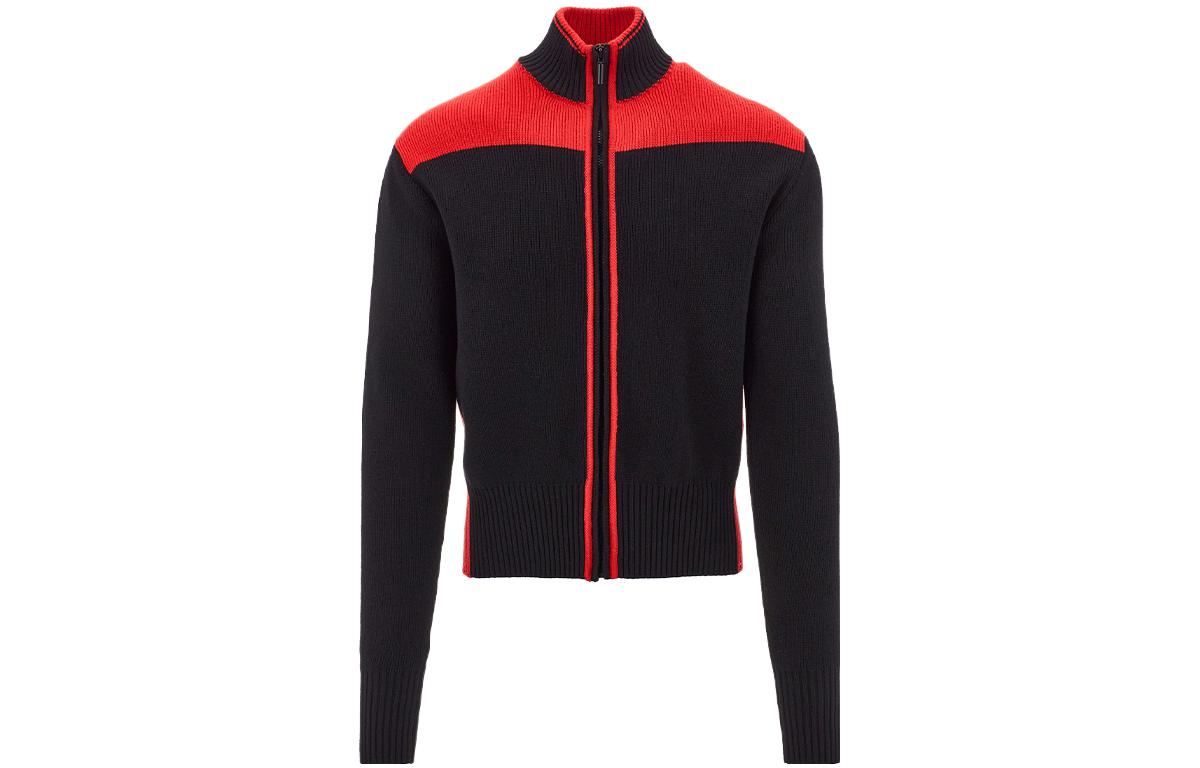 FERRAGAMO FW23 Slim-Fit Colorblock Jacket Black Long-Sleeve 765620