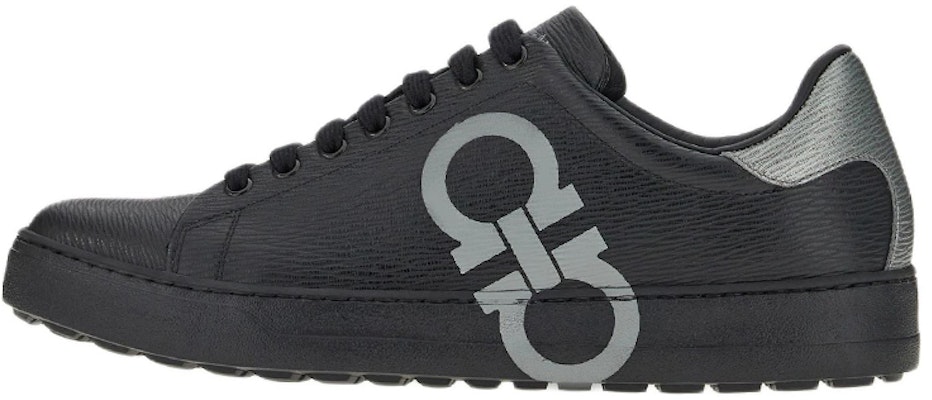 FERRAGAMO菲拉格慕 Gancini 小牛皮繫帶 時尚板鞋 男款 黑灰色 Buy FERRAGAMO菲拉格慕 Gancini 小牛皮繫帶 時尚板鞋 男款 黑灰色