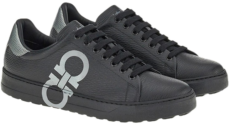 FERRAGAMO菲拉格慕 Gancini 小牛皮繫帶 時尚板鞋 男款 黑灰色 Order FERRAGAMO菲拉格慕 Gancini 小牛皮繫帶 時尚板鞋 男款 黑灰色