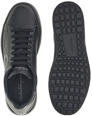 FERRAGAMO菲拉格慕 Gancini 小牛皮繫帶 時尚板鞋 男款 黑灰色 Purchase FERRAGAMO菲拉格慕 Gancini 小牛皮繫帶 時尚板鞋 男款 黑灰色