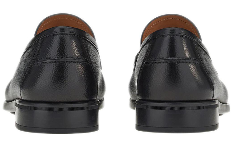 FERRAGAMO Gancini 'Black Pebbled Calfskin Loafers' 圖 4