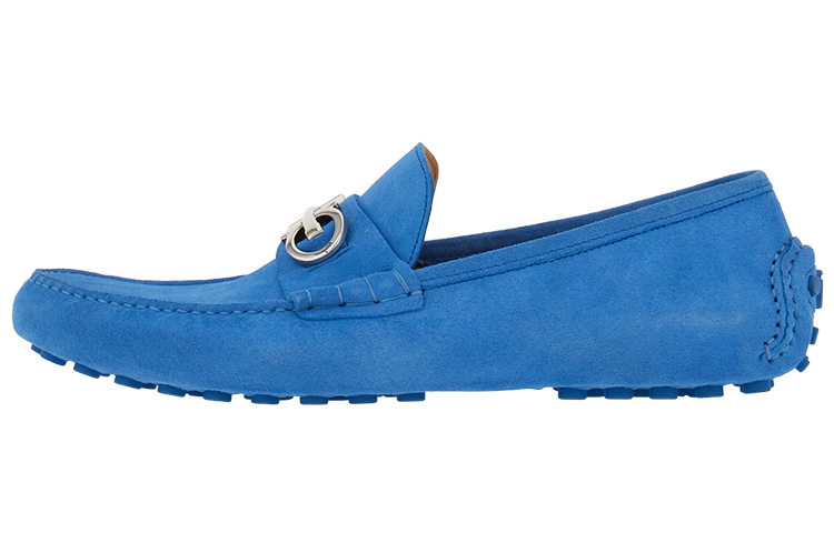 FERRAGAMO Gancini 'Blue Buckle Moccasins' 020983-762345