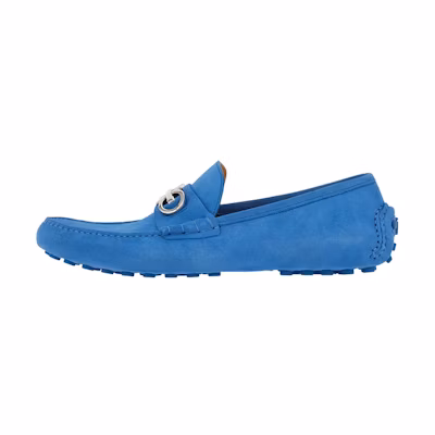 FERRAGAMO Gancini 'Blue Buckle Moccasins'