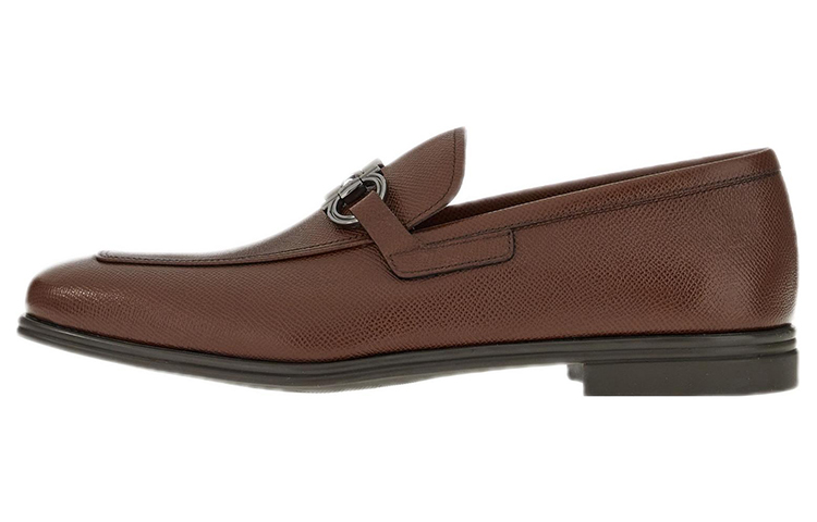 FERRAGAMO Gancini 'Fashionable Brown Leather Loafers' 02C041-753144
