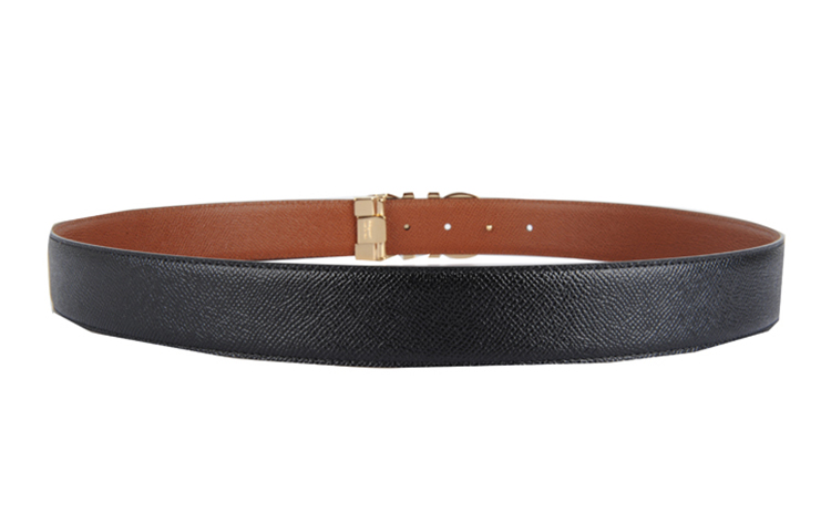 FERRAGAMO Gancini  Leather Belt Black/Brown 3.5cm 679710-749911-Nero 圖 3